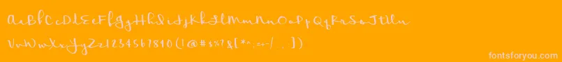BmdMeadowbrook Font – Pink Fonts on Orange Background