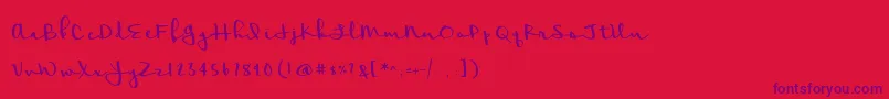 BmdMeadowbrook Font – Purple Fonts on Red Background