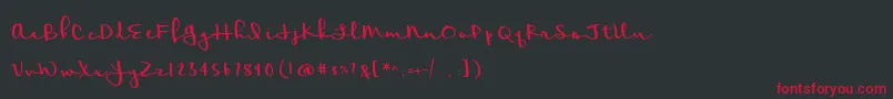 BmdMeadowbrook Font – Red Fonts on Black Background