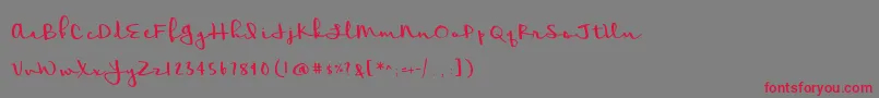 BmdMeadowbrook Font – Red Fonts on Gray Background
