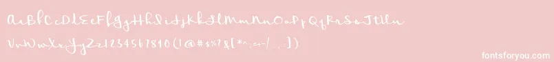 BmdMeadowbrook-Schriftart – Weiße Schriften auf rosa Hintergrund