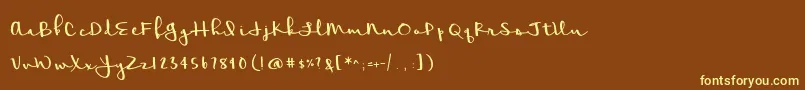 BmdMeadowbrook Font – Yellow Fonts on Brown Background
