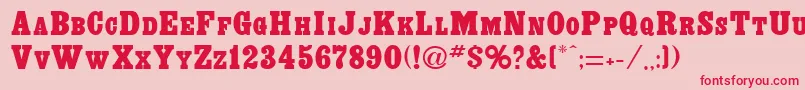 ExclaimRegular Font – Red Fonts on Pink Background