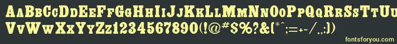 ExclaimRegular Font – Yellow Fonts on Black Background