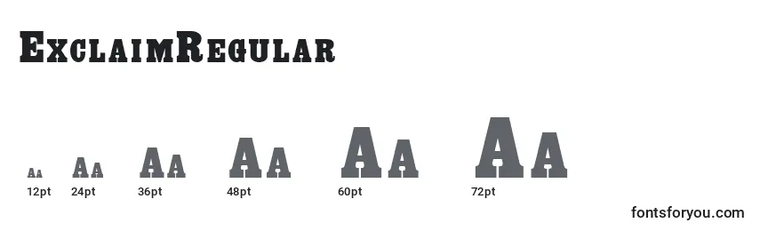 ExclaimRegular Font Sizes