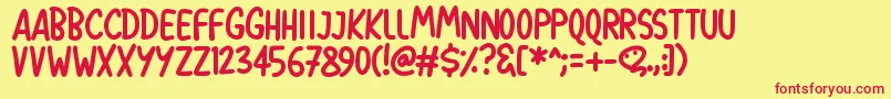 BalloonPops Font – Red Fonts on Yellow Background