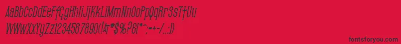 SfGothicanCondensedBoldOblique Font – Black Fonts on Red Background