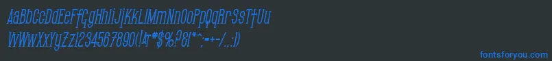 SfGothicanCondensedBoldOblique Font – Blue Fonts on Black Background