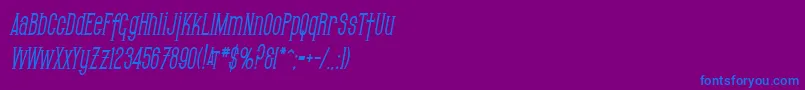 SfGothicanCondensedBoldOblique Font – Blue Fonts on Purple Background