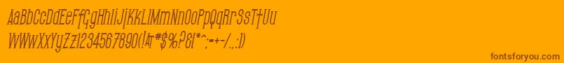 SfGothicanCondensedBoldOblique Font – Brown Fonts on Orange Background