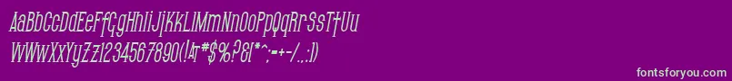 SfGothicanCondensedBoldOblique Font – Green Fonts on Purple Background
