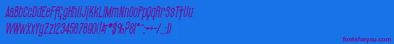 SfGothicanCondensedBoldOblique Font – Purple Fonts on Blue Background
