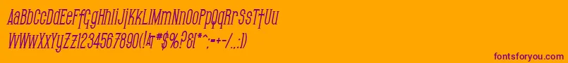 SfGothicanCondensedBoldOblique-Schriftart – Violette Schriften auf orangefarbenem Hintergrund