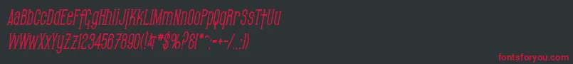 SfGothicanCondensedBoldOblique Font – Red Fonts on Black Background