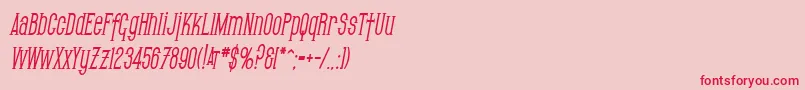 SfGothicanCondensedBoldOblique Font – Red Fonts on Pink Background
