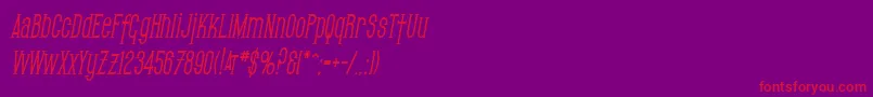 Police SfGothicanCondensedBoldOblique – polices rouges sur fond violet