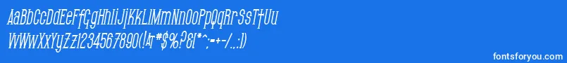 SfGothicanCondensedBoldOblique Font – White Fonts on Blue Background