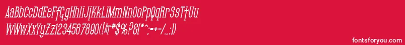 SfGothicanCondensedBoldOblique Font – White Fonts on Red Background