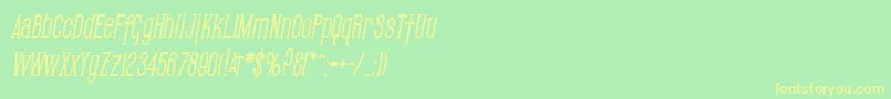 SfGothicanCondensedBoldOblique Font – Yellow Fonts on Green Background