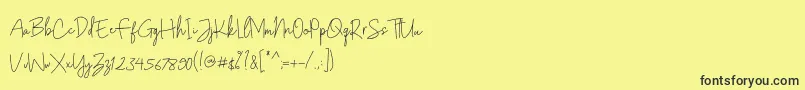 Шрифт Gunungpring – чёрные шрифты на жёлтом фоне