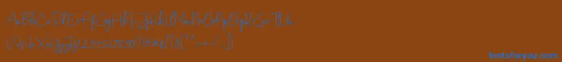 Gunungpring-fontti – siniset fontit ruskealla taustalla
