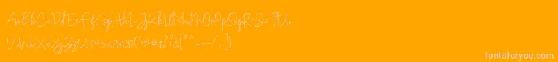 Gunungpring-fontti – vaaleanpunaiset fontit oranssilla taustalla