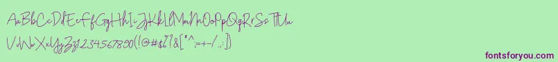 Gunungpring Font – Purple Fonts on Green Background