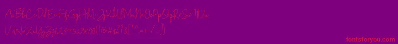 Gunungpring-Schriftart – Rote Schriften auf violettem Hintergrund