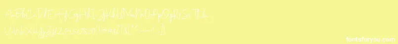 Gunungpring-Schriftart – Weiße Schriften auf gelbem Hintergrund