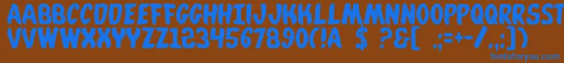 フォントWhatafont – 茶色の背景に青い文字