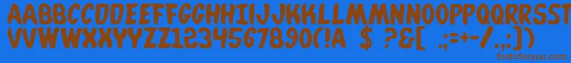 Whatafont Font – Brown Fonts on Blue Background
