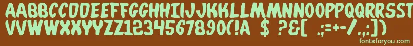 Whatafont-fontti – vihreät fontit ruskealla taustalla