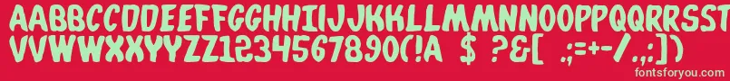 Whatafont Font – Green Fonts on Red Background