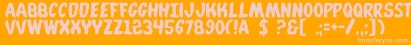 Whatafont Font – Pink Fonts on Orange Background