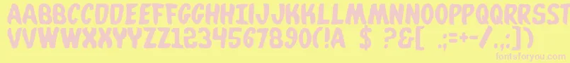 Whatafont Font – Pink Fonts on Yellow Background