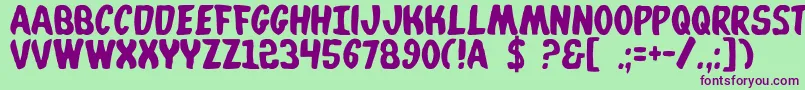 Whatafont Font – Purple Fonts on Green Background