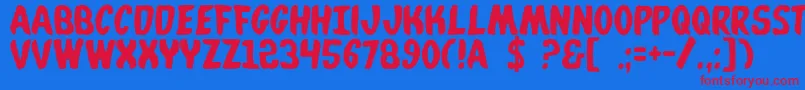 Whatafont Font – Red Fonts on Blue Background