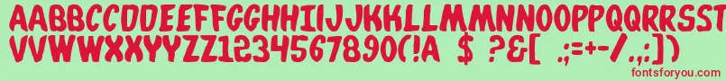 Whatafont-fontti – punaiset fontit vihreällä taustalla