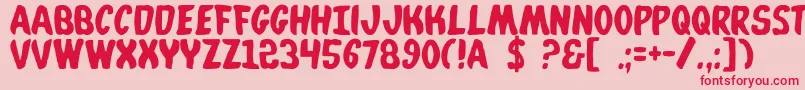 Whatafont Font – Red Fonts on Pink Background