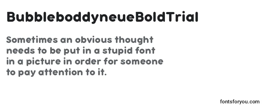 BubbleboddyneueBoldTrial Font