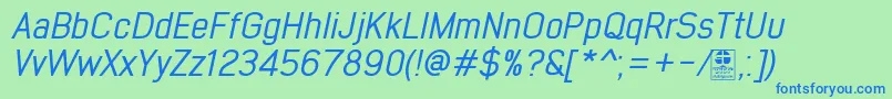 EarlyTimesItalicDemo Font – Blue Fonts on Green Background