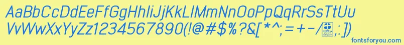 EarlyTimesItalicDemo Font – Blue Fonts on Yellow Background