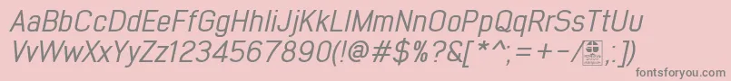 EarlyTimesItalicDemo Font – Gray Fonts on Pink Background