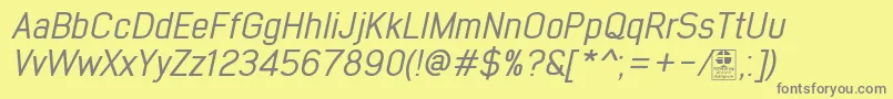 EarlyTimesItalicDemo Font – Gray Fonts on Yellow Background
