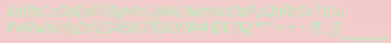 EarlyTimesItalicDemo Font – Green Fonts on Pink Background