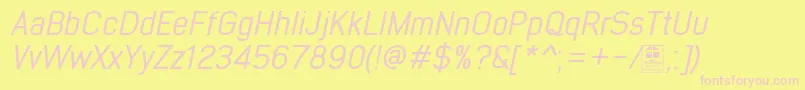 EarlyTimesItalicDemo Font – Pink Fonts on Yellow Background