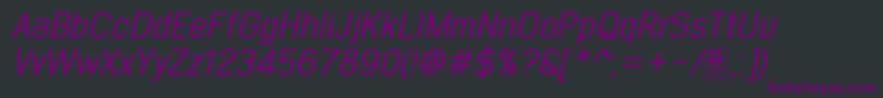 EarlyTimesItalicDemo Font – Purple Fonts on Black Background