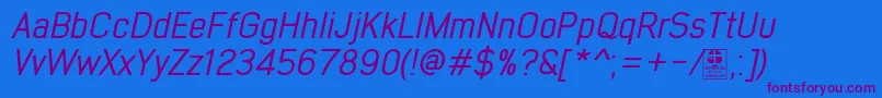 EarlyTimesItalicDemo Font – Purple Fonts on Blue Background