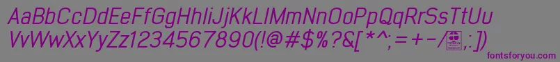 EarlyTimesItalicDemo Font – Purple Fonts on Gray Background