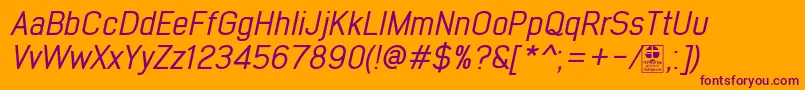 EarlyTimesItalicDemo Font – Purple Fonts on Orange Background